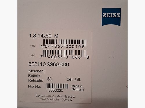 Zeiss V8 1.8-14x50 m. rail