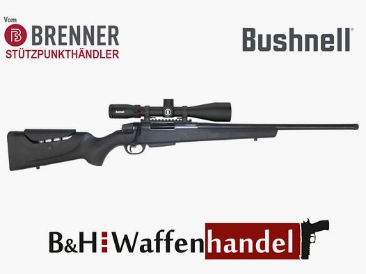 Brenner Komplettpaket:	 Brenner BR 20 Polymer schwarz mit ZF Bushnell 2.5-15x50 (m. Parallaxe Verstellung)