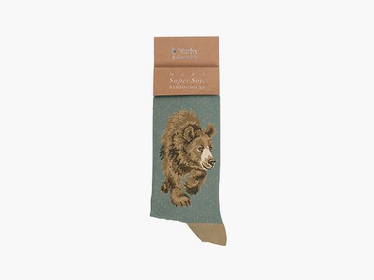 Wrendale Herren - Socken "In my Footsteps" mit Bär