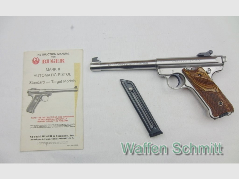 Pistole Ruger Mark II Target, Kaliber .22lr. mit Reservemagazin. Guter Zustand!!!