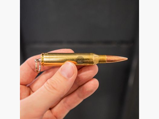 BULLET KEYCHAIN .338 Lapua Magnum Vollmantel Kupfer