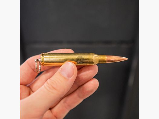BULLET KEYCHAIN .338 Lapua Magnum Vollmantel Kupfer