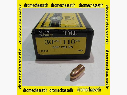 1 boite de 100 ogives Speer , cal 30 (308) , 110 grains, TMJ RN