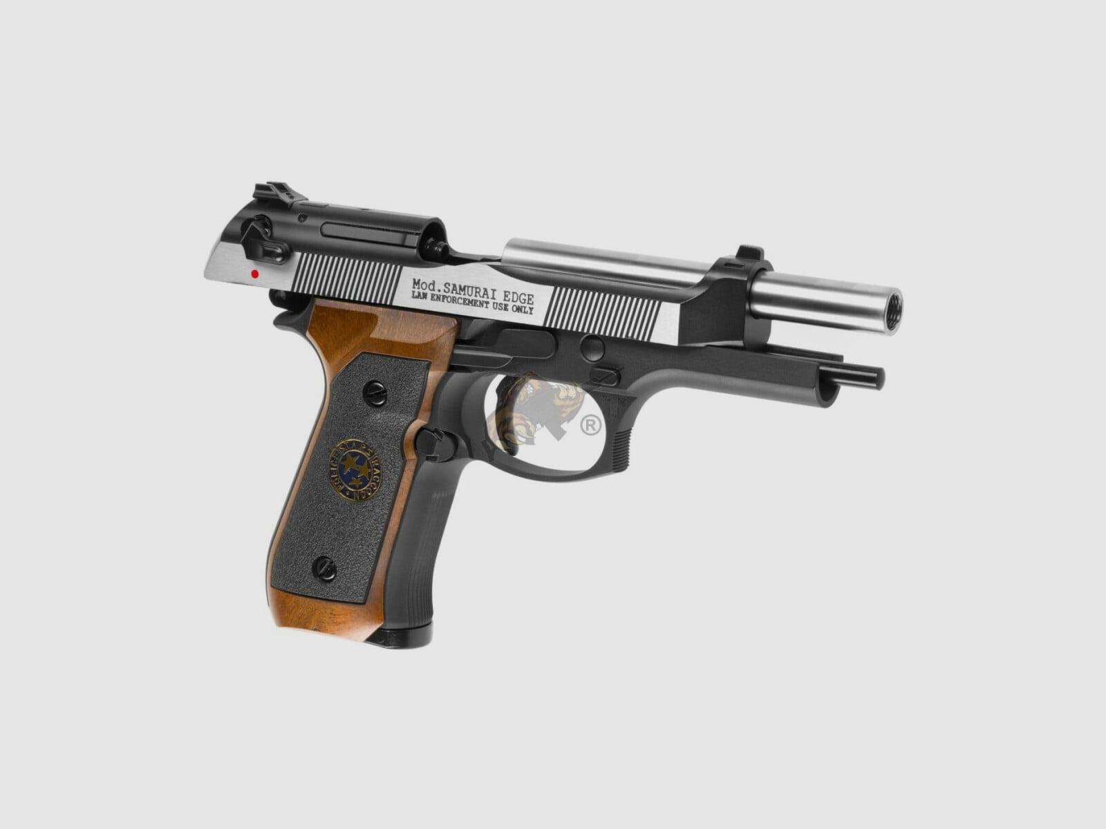 M92 Mod. Samurai Edge Bicolor Volledig Metaal (Zwart/Zilver/Hout) Airsoft -F-
