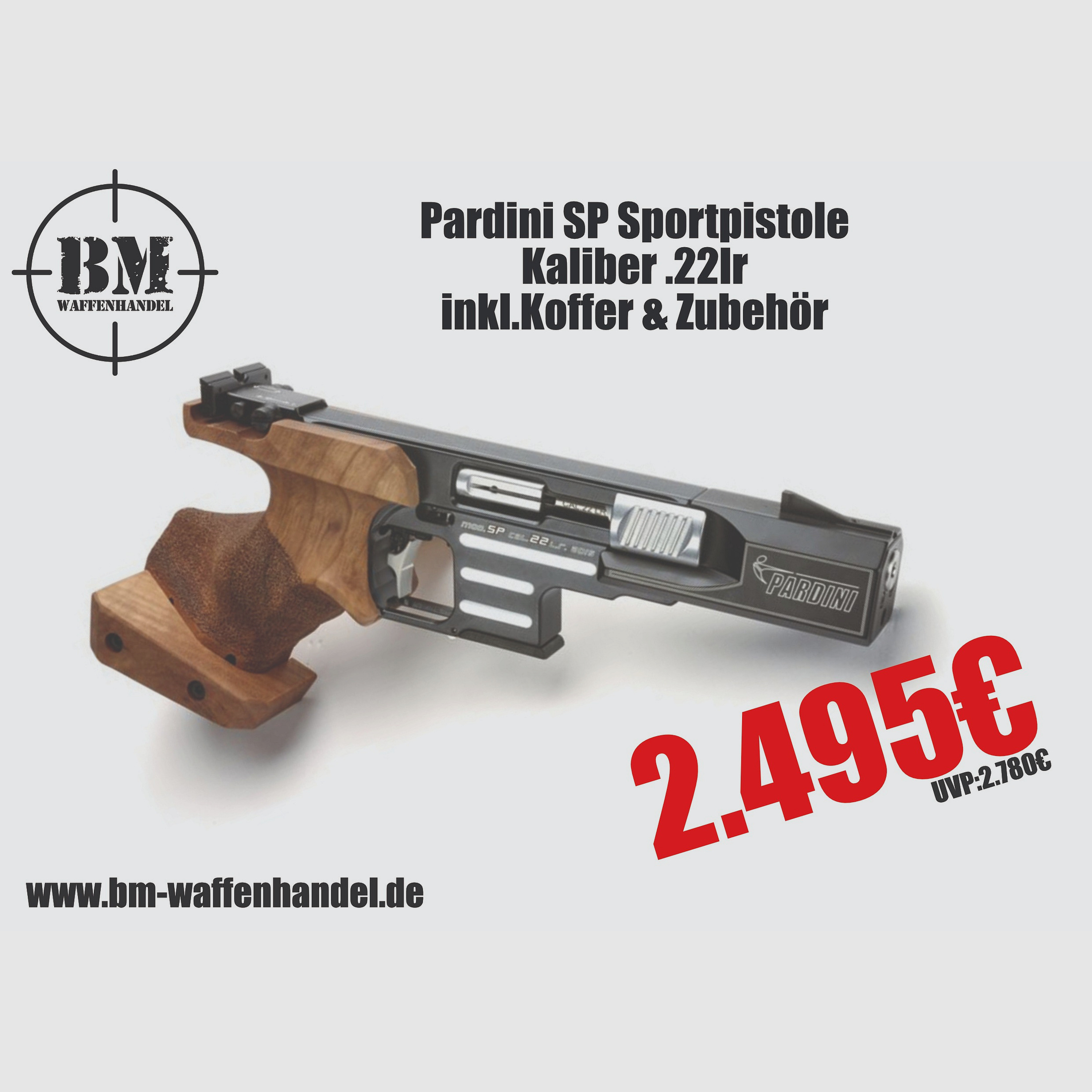 Pardini SP 22 pistolet sportowy .22lr pistolet do strzelania z maty