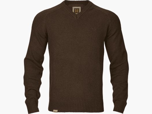 Härkila Vincent Merino Suéter de Cuello en V para Hombre Demitasse marrón M