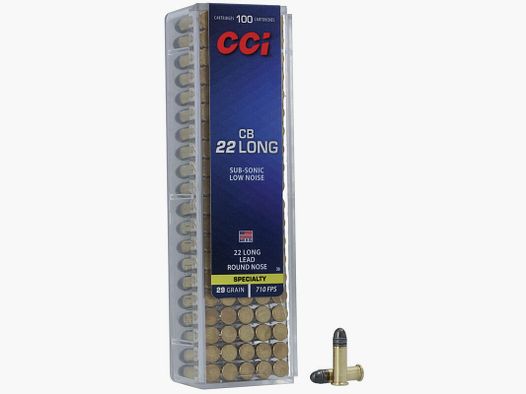 CCI CB Sub-Sonic .22 Long 29GR LRN 100 cartouches