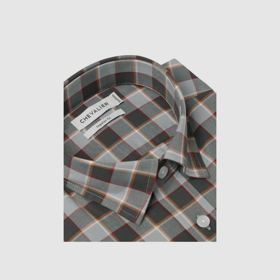 Chevalier Herrenhemd Belmont Grey Melange Checked