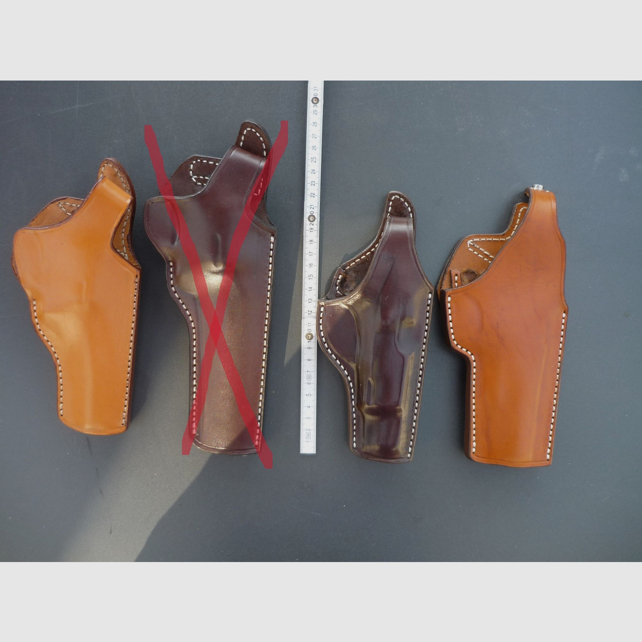 HKDesign Holster Art. Nr. 003 mit Teflon Kornschiene und Snapverschluß  für: S&W M 66  4",  PPC 0455, Sphinx Spara -  für Rechtshänder