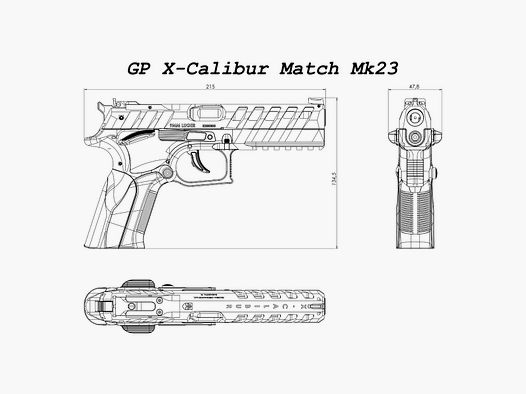Grand Power X-Calibur MK23 Match - Wolf Grey