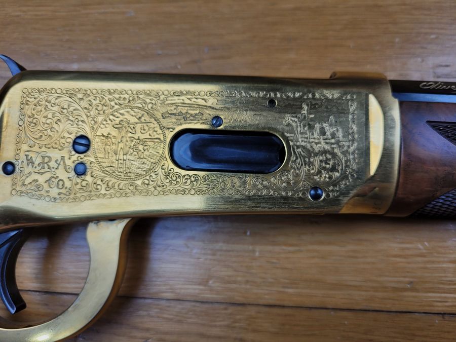 Winchester Kommemoration « Oliver F. Winchester » 1894 – 20.000 Ex. – Wunderschöne Quadrillagen – 38-55Win – Originalverpackung – Zustand TOP!, Bild 18 von 30