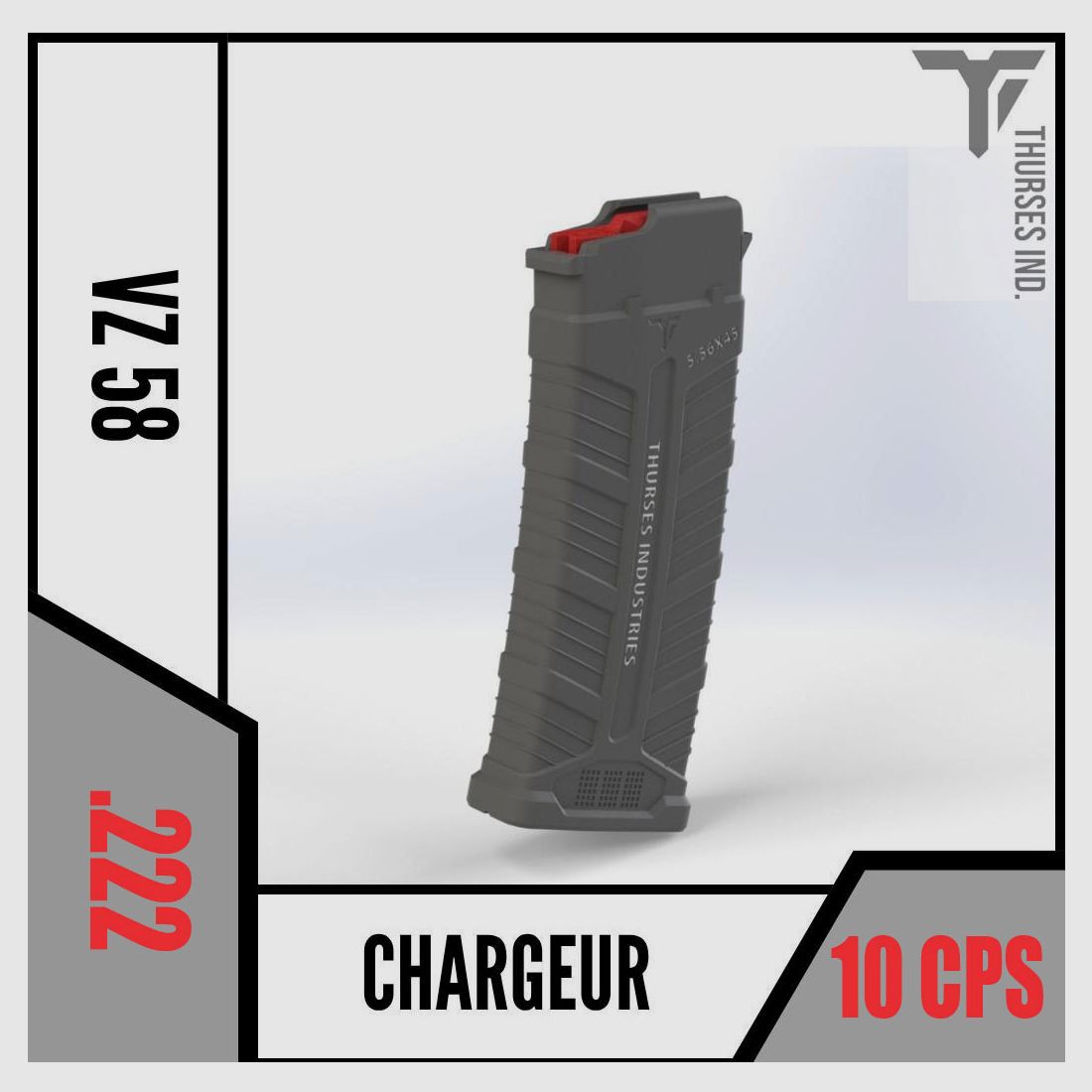 TI Chargeur Compatible VZ 58 .222REM bridé 10 cps cat C