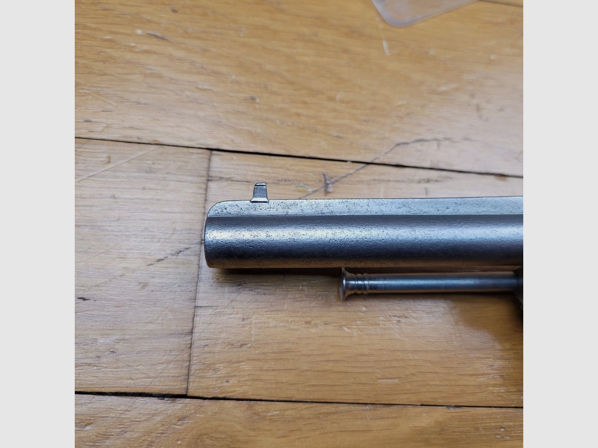 Curieuze pinfire revolver in kaliber 9mm – met gesloten frame – het grootste van de "zak" modellen – mooie ebbenhouten grepen – goede mechanica – zelfverdedigingswapen uit de Belle Époque – BE, afbeelding 12 van 16