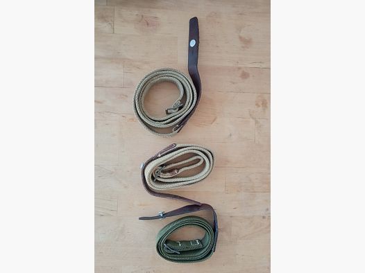 3 gebrauchte Samopal SA VZ.58 Gewehrriemen sehr gut geeignet für das Xisico MWN B5 Luftgewehr im AK Stil von Naunin // Waffengurt / Trageriemen / Gun Sling