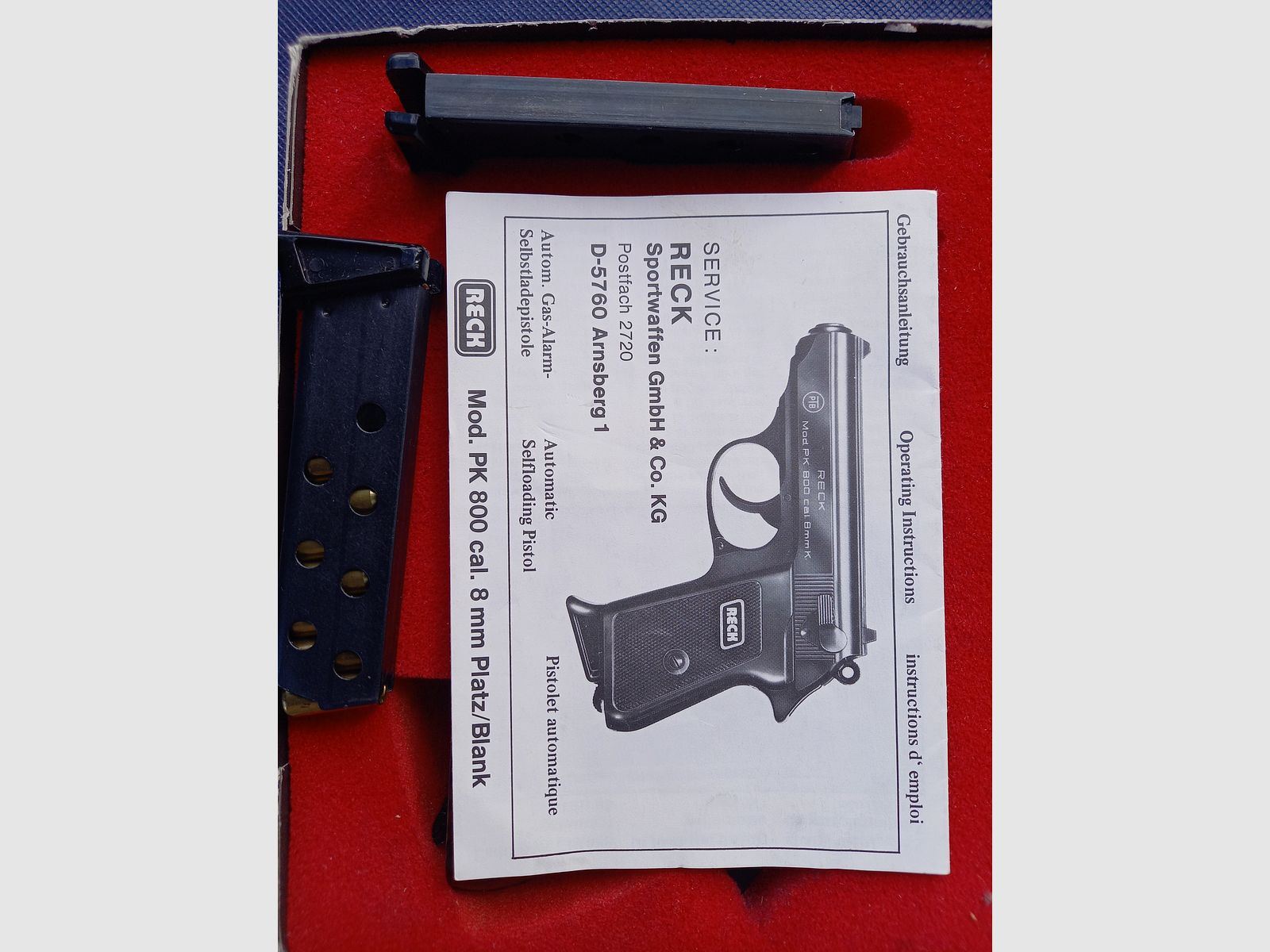 Reck Mod. PK 800 cal. mm space/blank including shoulder holster