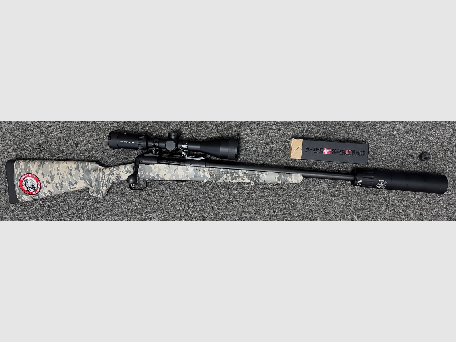 Savage 10 .223 Rem. met 3-9x50 LP & geluiddemper