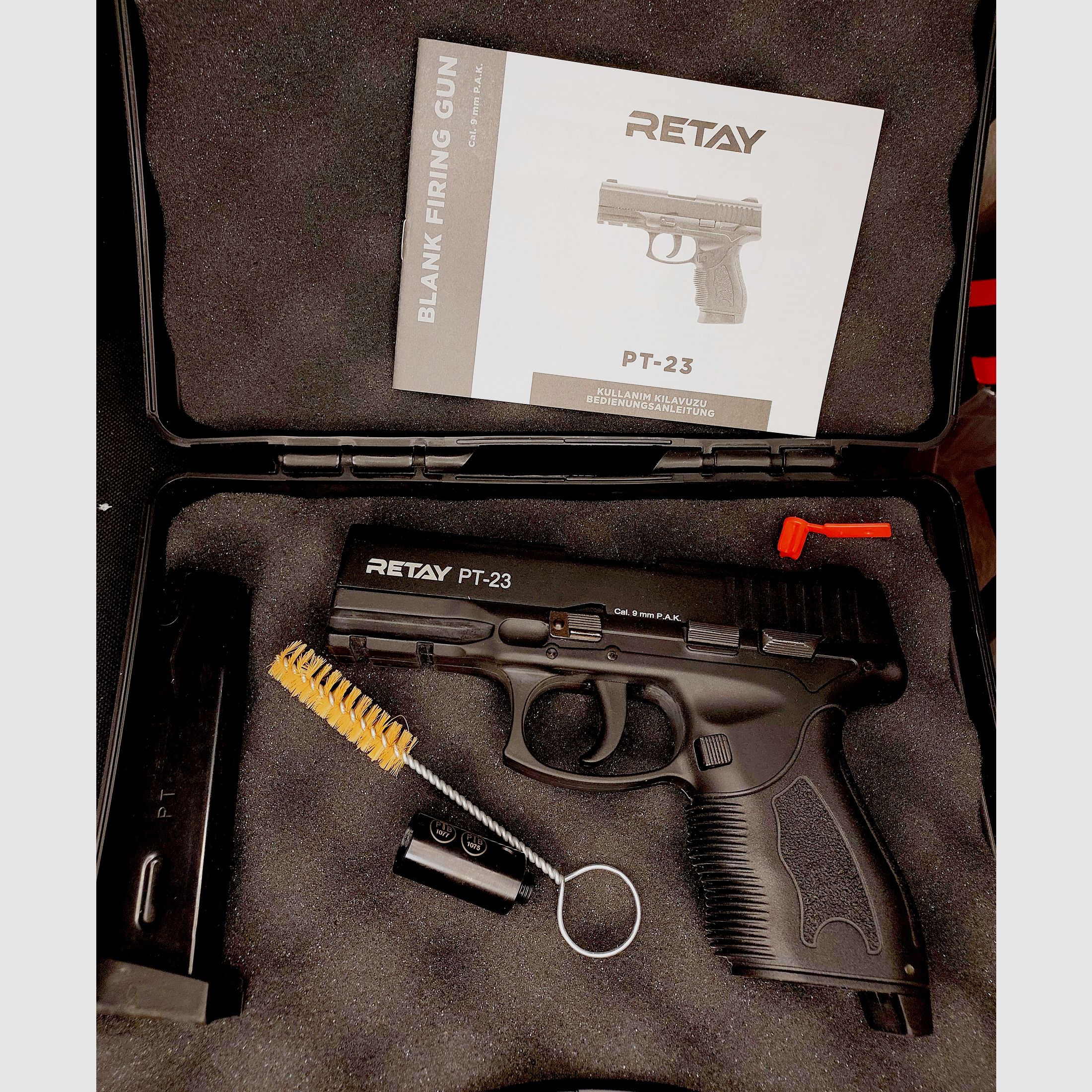 Retay PT-23 Pistole 9mm P.A.K. brüniert (PTB 1077) PT 23 wie neu!