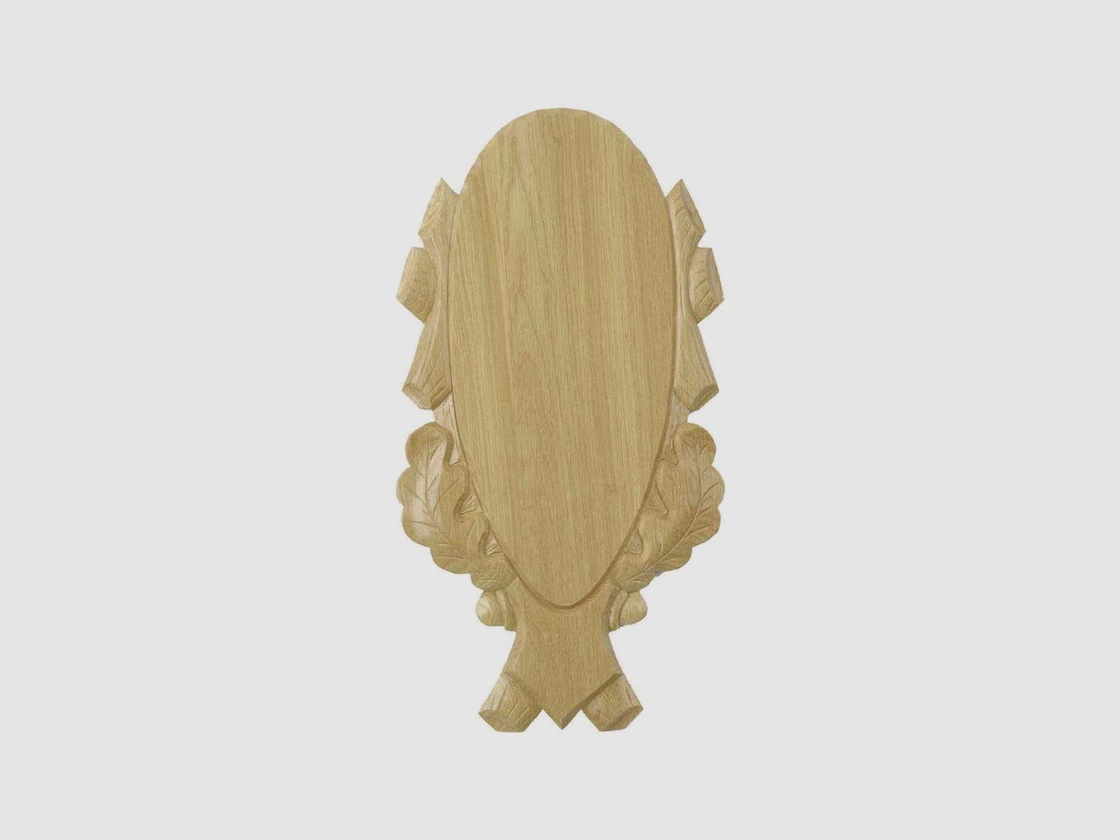 Placca per trofeo di cervo Delux in rovere chiaro intagliato 40 x 20 cm, immagine 3 di 3