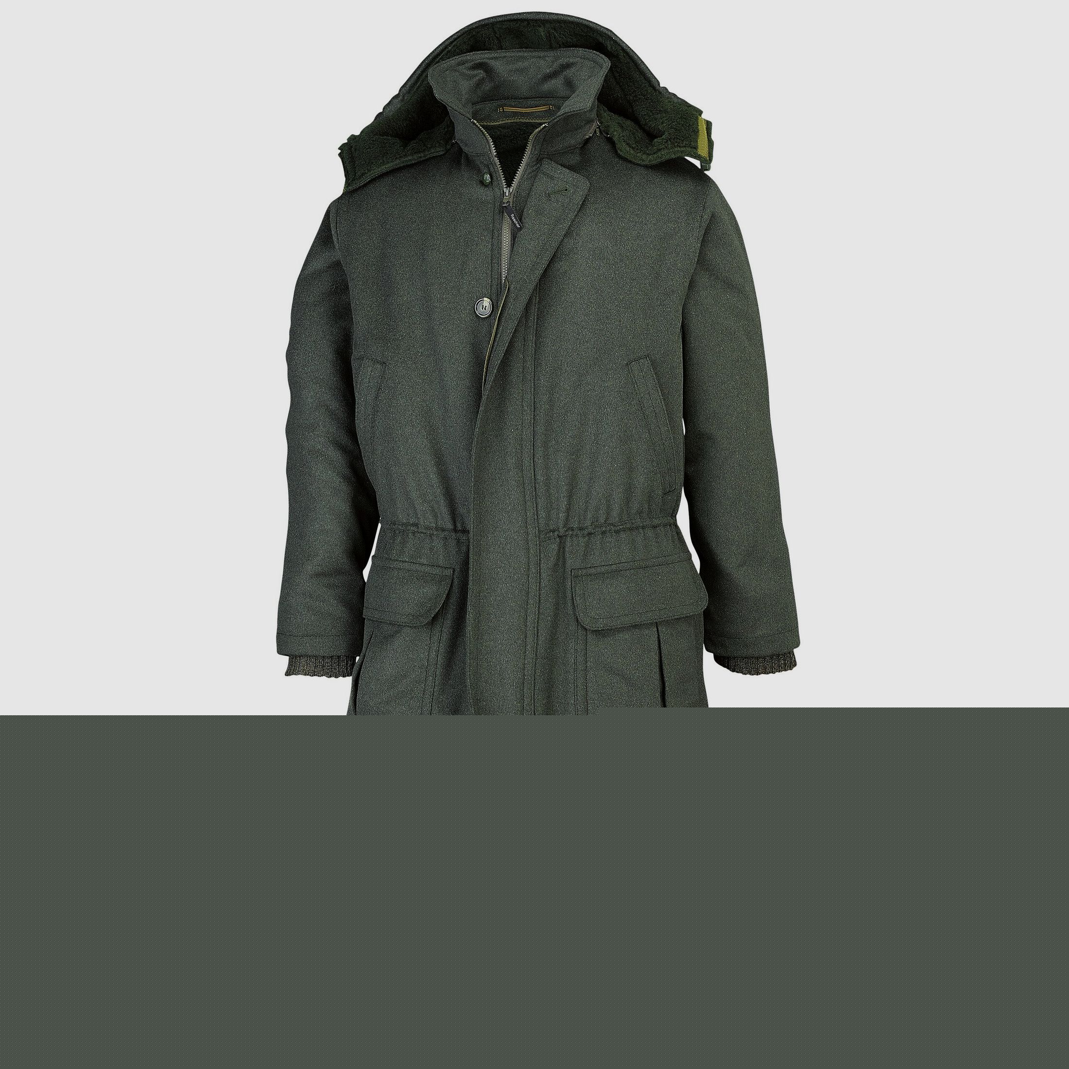 Cappotto da caccia in loden con fodera in pelliccia sintetica