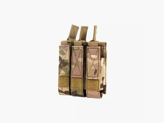 3er "offen mit Strapse" Magazinpouch "M5/M7/M9", für Molle&Gürtel (Multicamo)