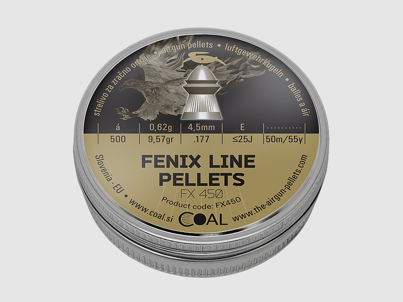 Coal Fenix Line FX450 Spitzkopf Diabolos geriffelter Schaft Kal. 4,5 mm 500 Stk.