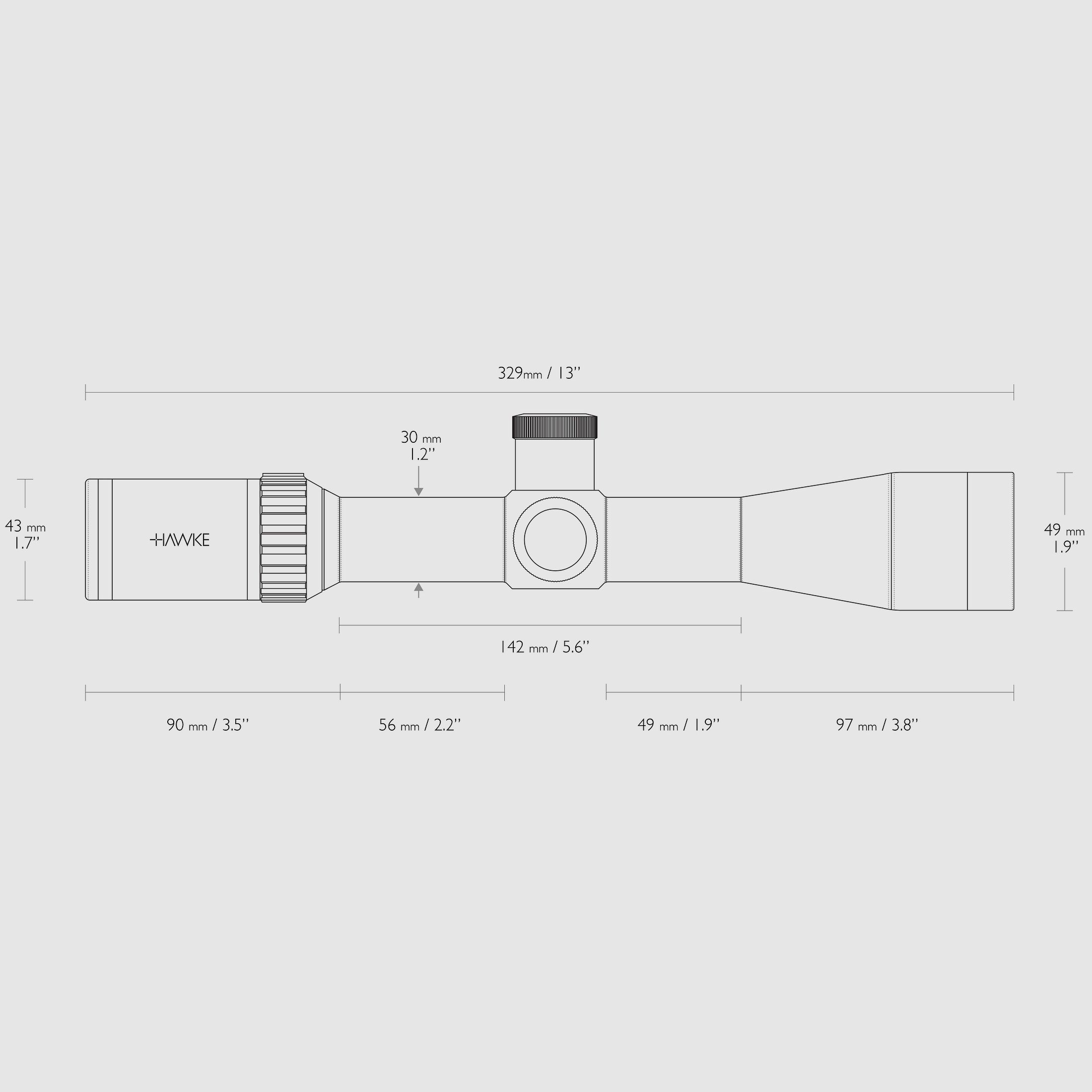 HAWKE 14280 Zielfernrohr VANTAGE 30 WA 4-12x42 6.5 CREEDMOOR MARKSMAN 12X ABSEHEN