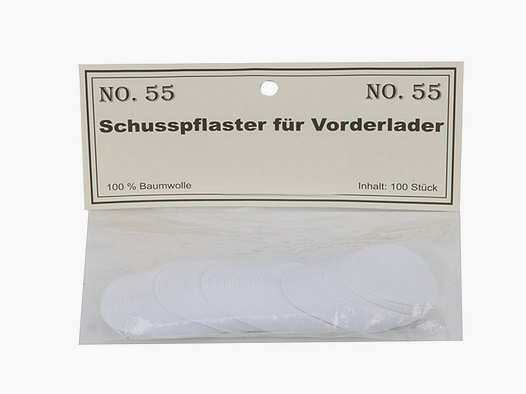 Match Schusspflaster fĂĽr Vorderlader 0,31 mm Kaliber .54 - .58