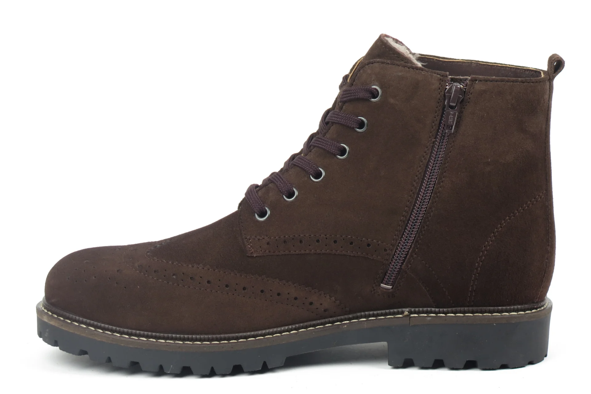 dirndl & bua bottines pour hommes en peau d'agneau marron foncé, image 4 sur 4