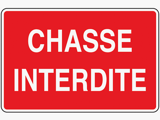 Januel aluminum sign hunting prohibited - Size 25 x 30 cm