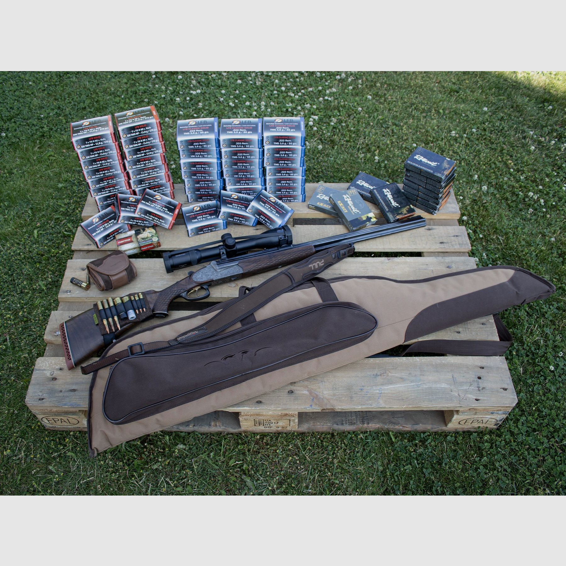 Ferlacher Bockdrilling von Josef Hambrusch inkl. Munition und Tasche