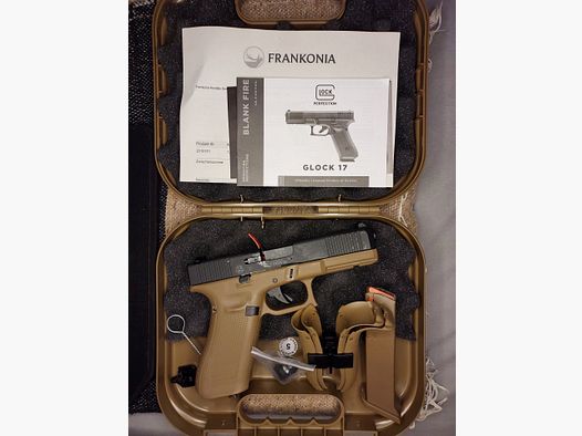 Glock 17 Gen5 blank firing pistol French Army 9 mm P.A.K. Coyote, French Army Edition (PTB 1068) - 2 magazines