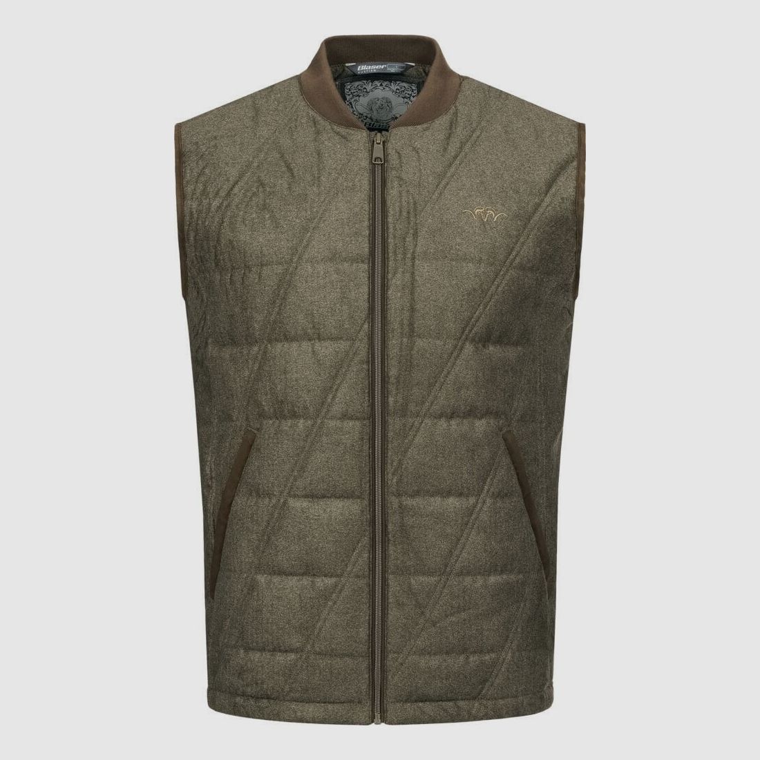 Gilet vintage da uomo Blaser Victor oliva mélange/nero