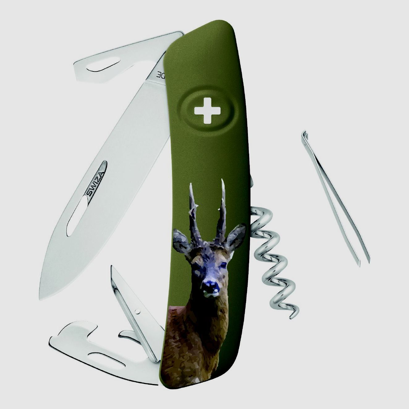 Swiza Klappmesser D05 Rehbock  Klingenlänge: 7,5cm - Stahl 440 Klingensperre