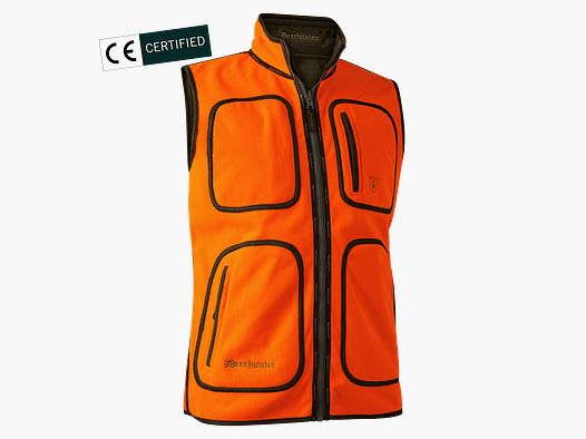 Deerhunter Gamekeeper Chaleco de Forro Polar Reversible Hombre Naranja de Seguridad M