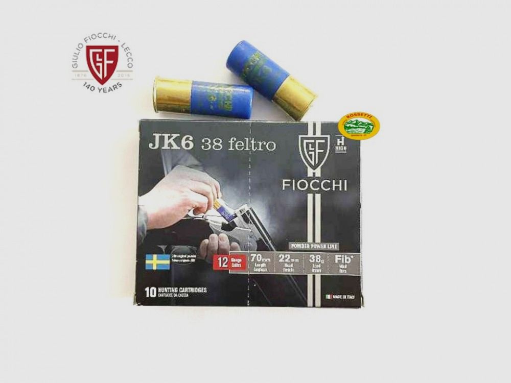 FIOCCHI cartucce JK6 cal.12 gr.38 Feltro pb.5 speciale colombaccio