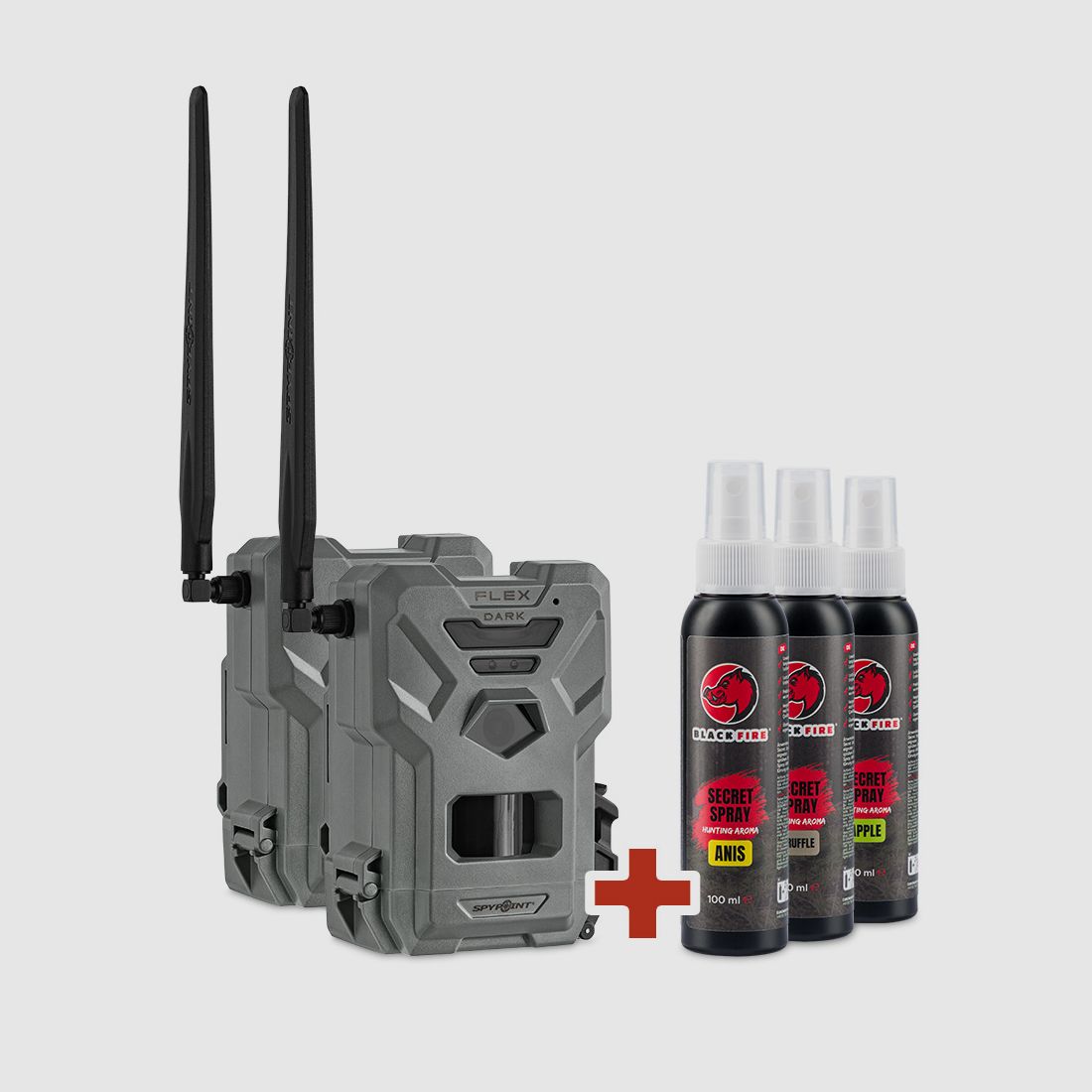 BLACK FLEX Bundle 4 - SPYPOINT FLEX-DARK Twin-Pack + BLACK FIRE Secret Sprays