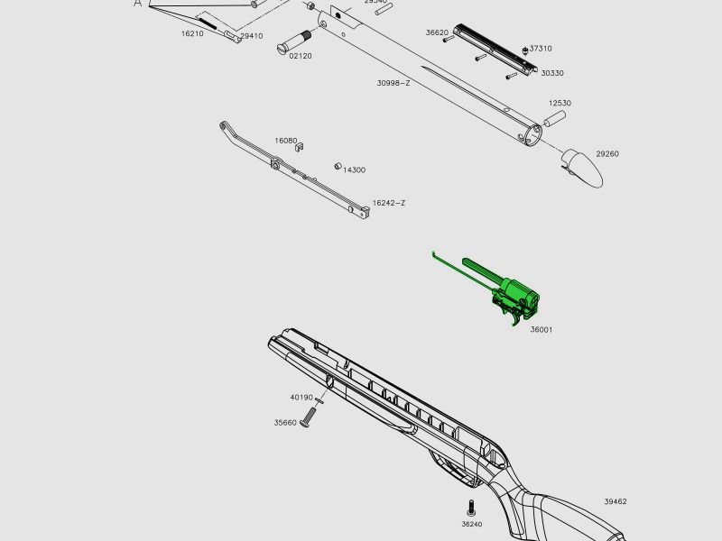 Abzug komplett fĂĽr Luftgewehr Gamo Black 1000 Bull Whisper Socom Storm u.s.w., Ersatzteil