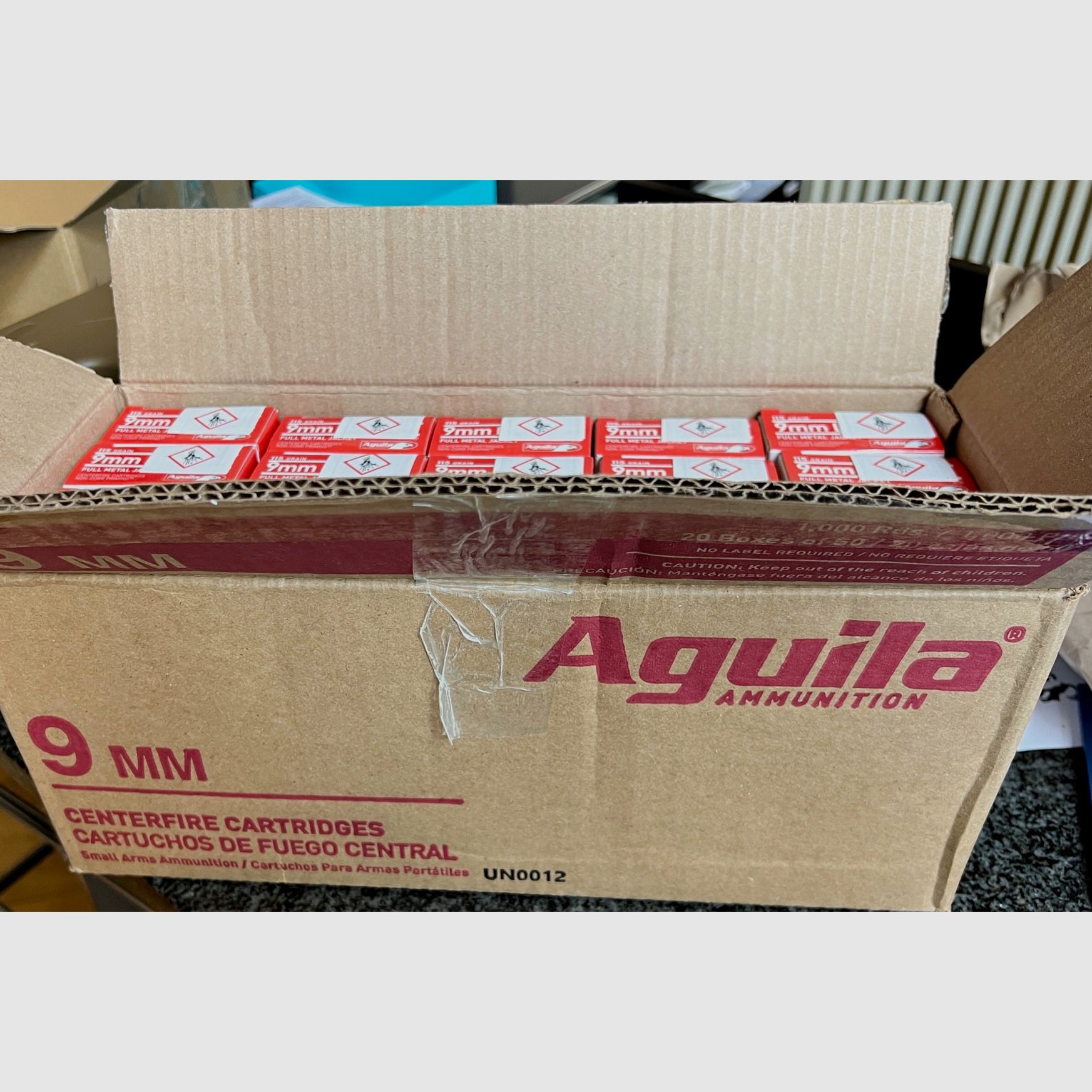 1000 Stück Aguila Standard 9mm Luger (9x19) FMJ 115 grs Pistolenpatronen