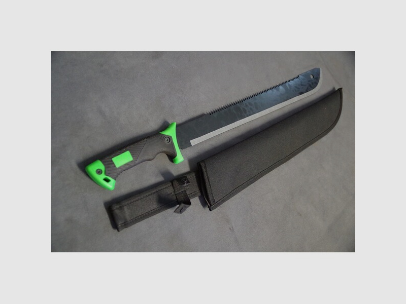 Machete mit Scheide , Zombie Jäger grün 63 cm