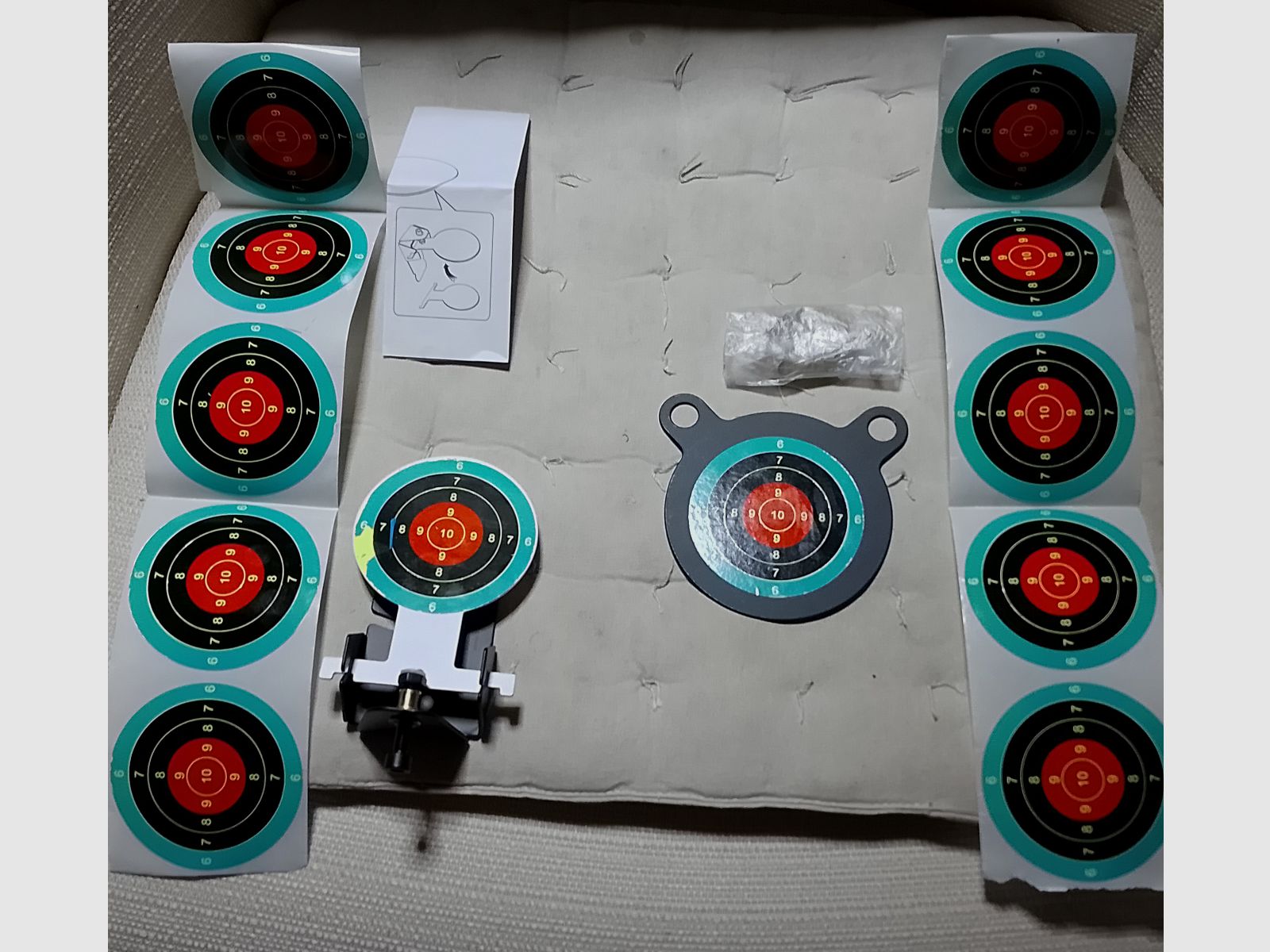 Zielscheiben Target Plinking Metall Aufkleber Aufsteller klappbar Aufhänger 4 Sets zur Wahl verschiedene Ziele Airsoft Softair Luftgewehr 