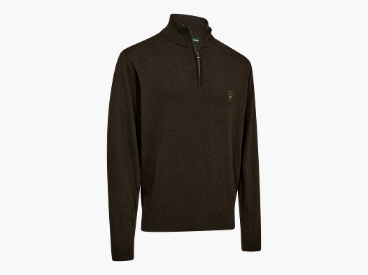 Deerhunter Harrington Half Zip Knit Brown Melange