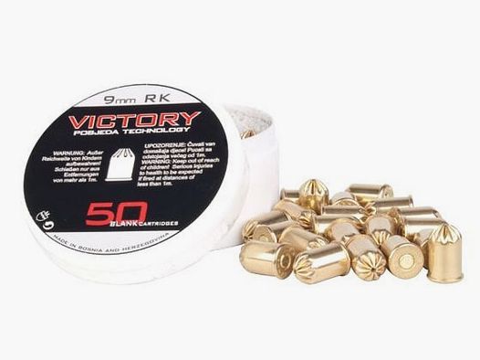 Victory cartuccia a salve 9mm R.K. con involucro in acciaio placcato in ottone