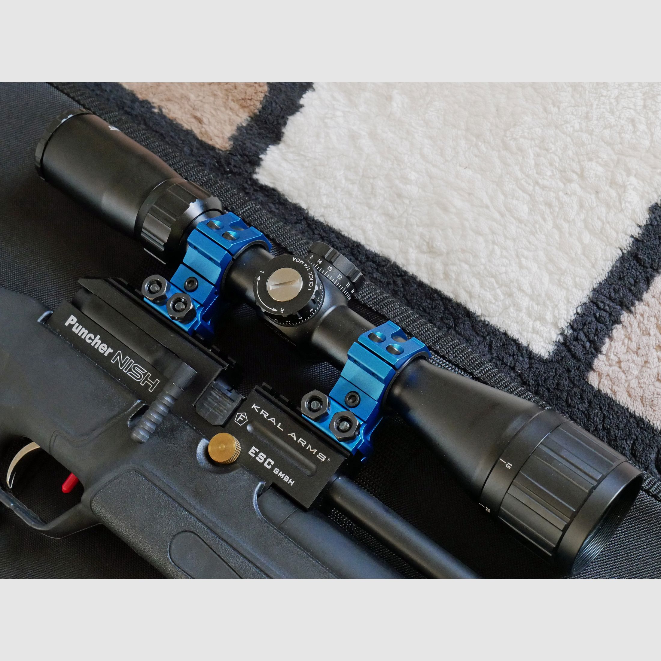Kral Arms Puncher Nish S luchtgeweer kal. 5,5 mm met richtkijker, tas, Diana-pomp en demper - als nieuw -