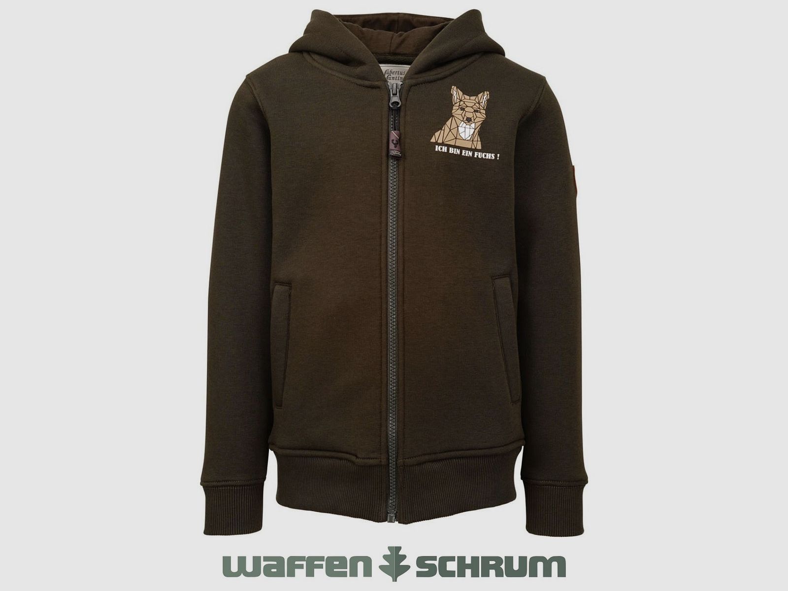 Hubertus Hoodie- Ich bin ein Fuchs Oliv
