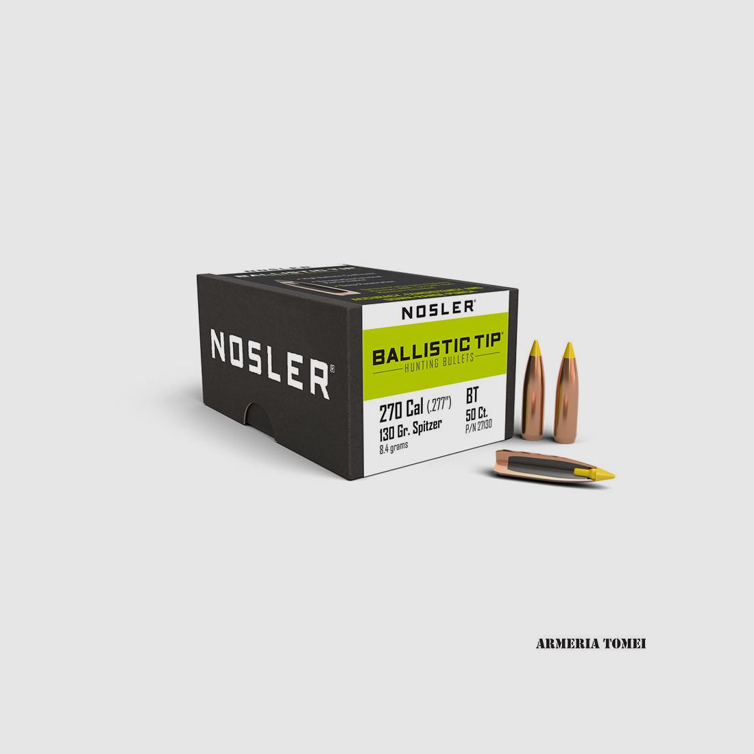 GESCHOSSE – NOSLER – 270 Kal. (.277″) Ballistic Tip 130gr. Spitzer 8,4 Gramm (50 Stk.)
