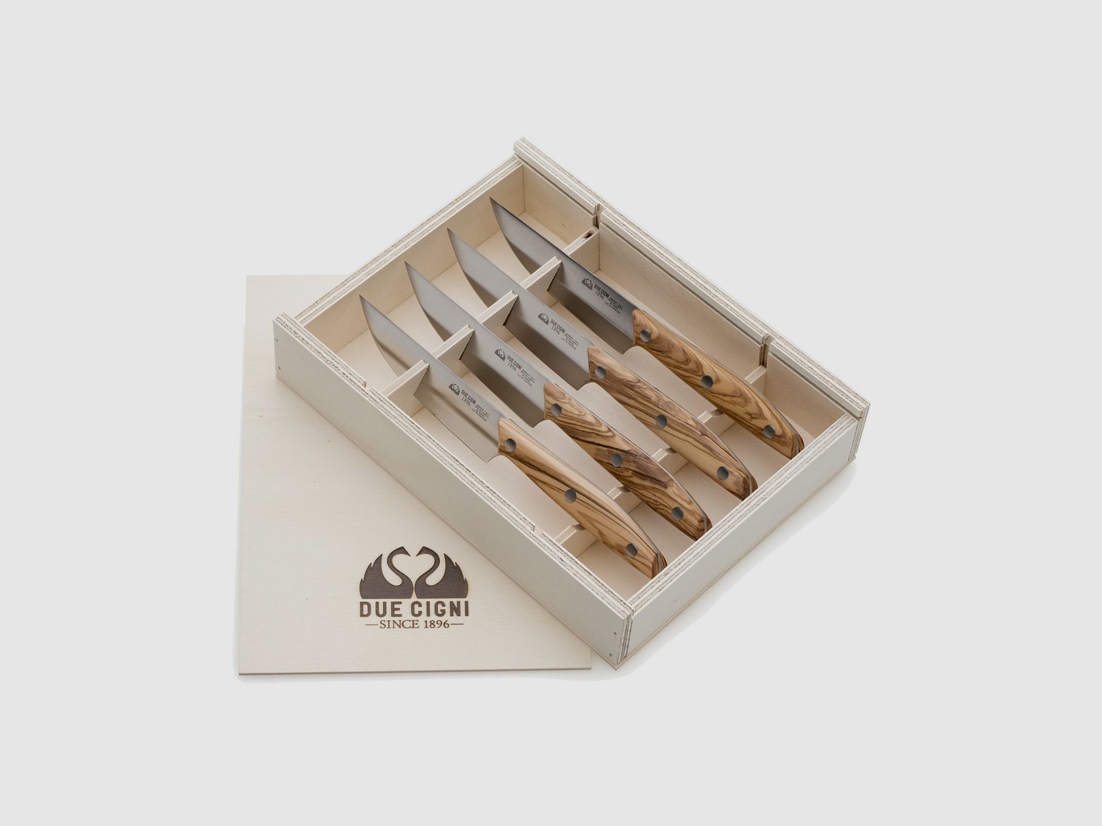 Due Cigni – 4-delige American steakset “Serie 1896” olijf, afbeelding 1 van 4