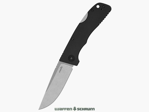 Coltello pieghevole Schnitzel Outdoor KVAR nero in acciaio inossidabile 14C28N con finitura stonewash