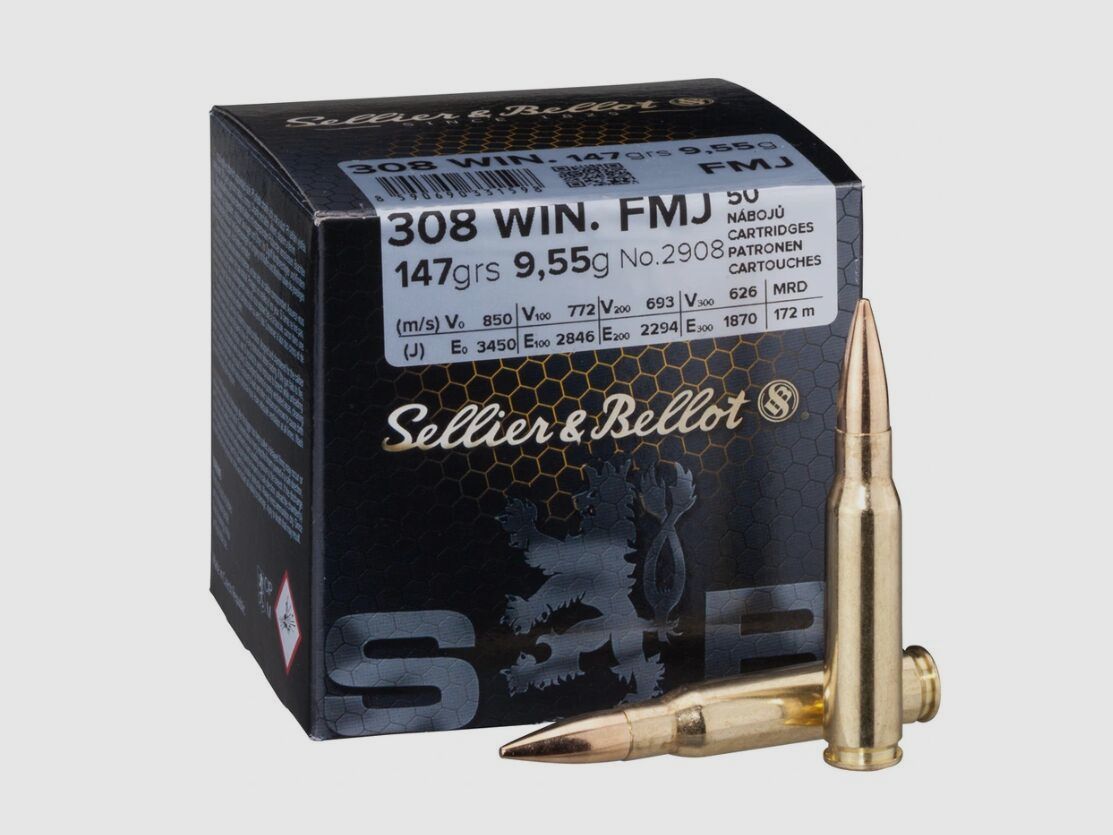 Sellier & Bellot .308 Win. Pełnopłaszczowy 9,5g/147grs.