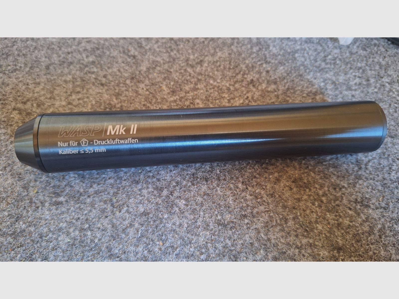 WASP MKII geluiddemper "F" tot Cal.5,5mm luchtwapens