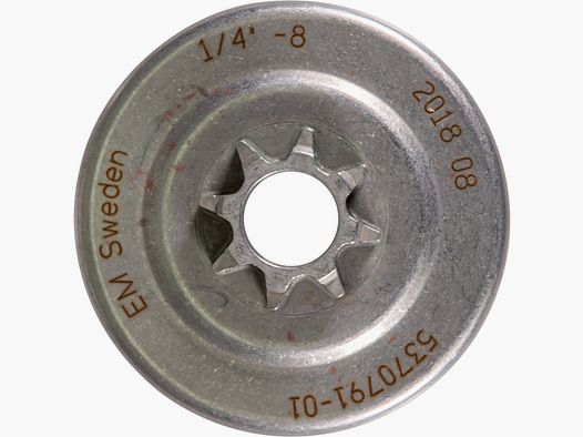 Husqvarna star chain wheel complete with needle bearing and gearbox 1/4", 8 teeth
